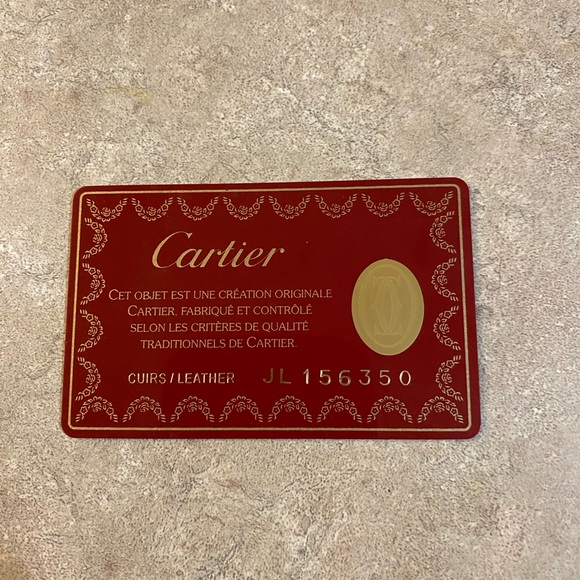 Cartier Authentic Vintage Bifold Wallet - authentication card & playing card - Picture 11 of 11